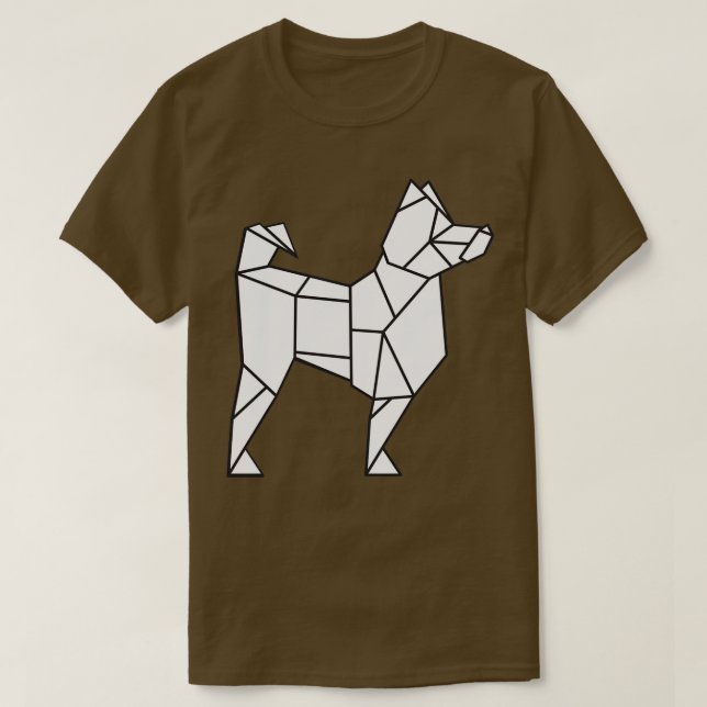 Origami Husky Origami Dog Japanische Papierkunst T-Shirt (Design vorne)