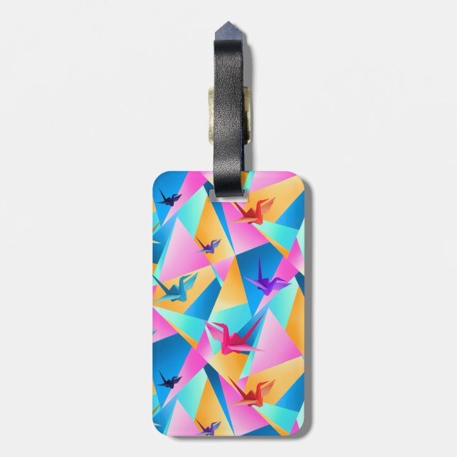Origami Kaleidoskop Gepäckanhänger (Rückseite vertikal)