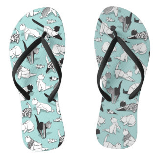 Origami kitten Freunde // geometrische Katzenrasse Flip Flops