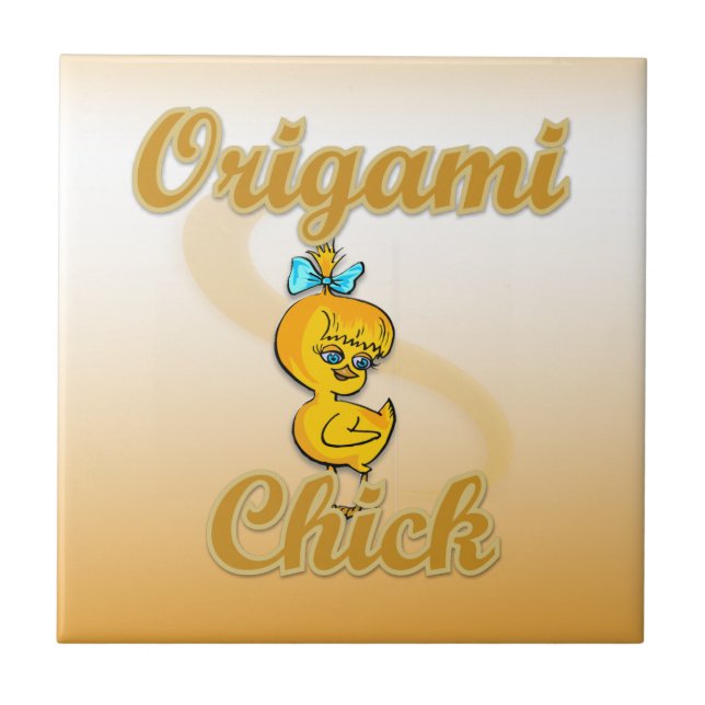 Origami Küken Fliese (Vorderseite)
