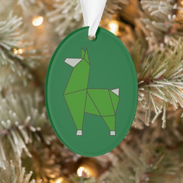 Origami Llama Acrylic Ornament (Baum)