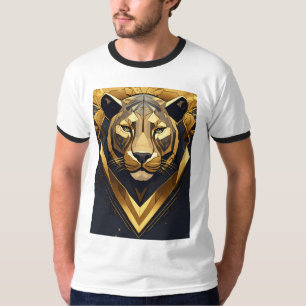 Origami Majestät: komplizierte geometrische Lion T-Shirt