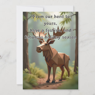 Origami Moose Christmas/Holiday Card Feiertagskarte