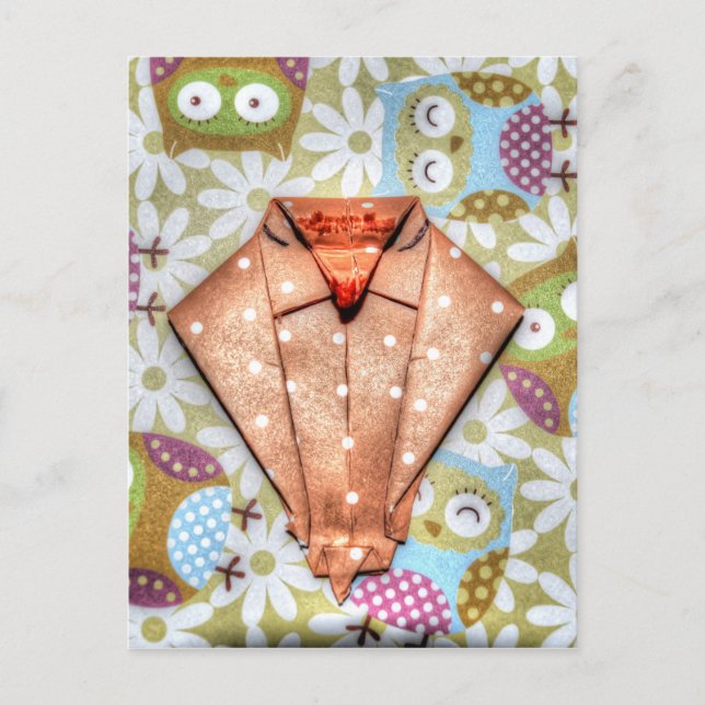 ORIGAMI OWL JAPANESE PAPER ART POSTKARTE (Vorderseite)