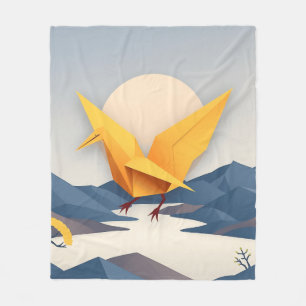 Origami Paper Crane Vector Art Fleecedecke