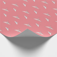 Origami Paper Cranes Lachs Pink Wrapping Paper