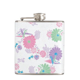 Origami Paper Cranes und Blume Hip Flask Flachmann