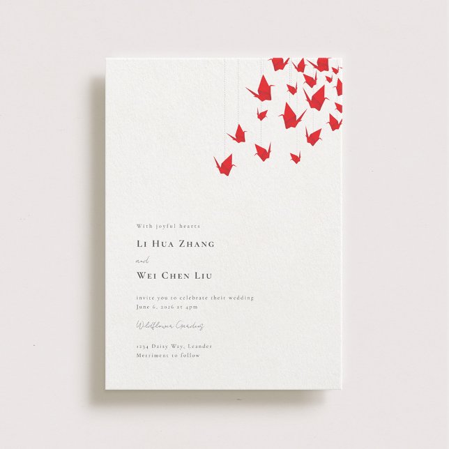 Origami Paper Cranes Wedding Einladung (Von Creator hochgeladen)