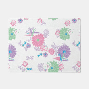 Origami Paper Crans und Blume Fußmatte