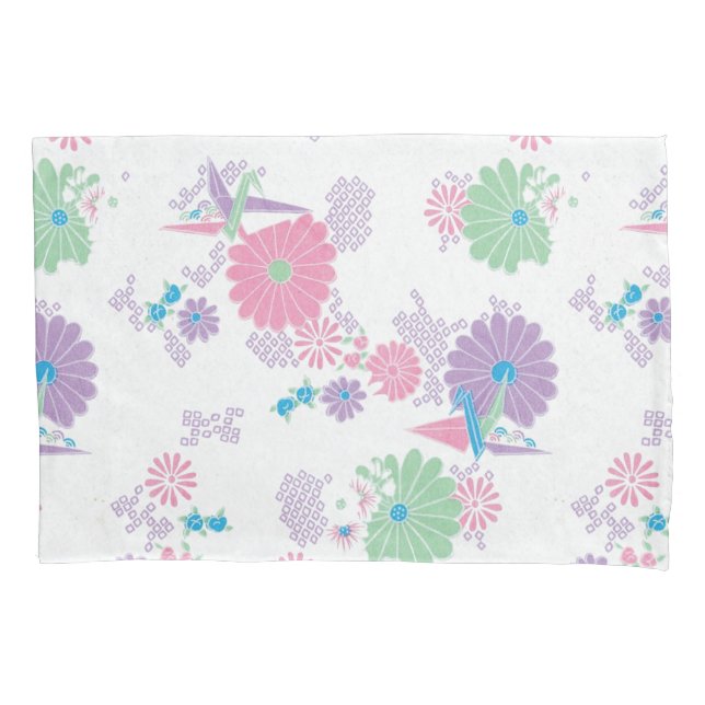 Origami Paper Crans und Blume Kissenbezug (Vorderseite)