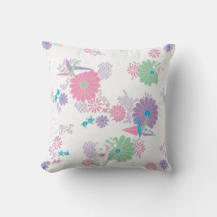 Origami Paper Crans und Blume Square Kissen