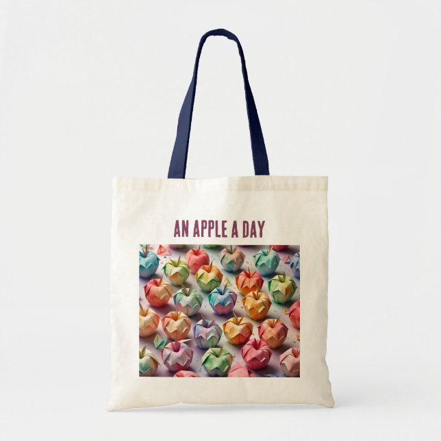 Origami Pattern - Ein Apple am Tag Tragetasche (Vorne)