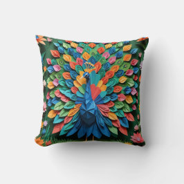 Origami-Pfau Kissen