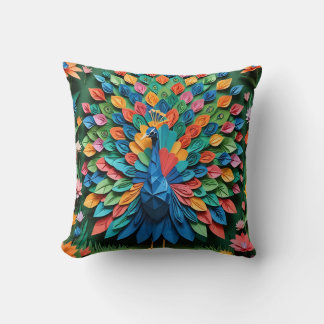 Origami-Pfau  Kissen