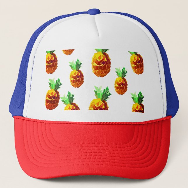 Origami Pineapples Art Trucker Hat Truckerkappe (Vorderseite)