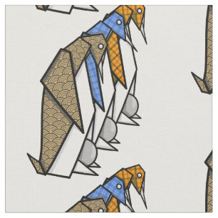 Origami Pinguine schützen ihre Eier Stoff