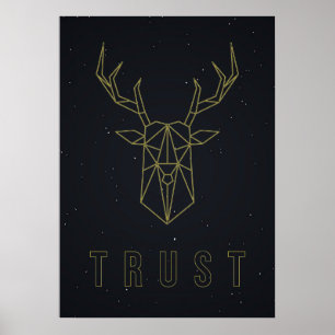 Origami Reh Affirmation Poster zur Selbstversorgun