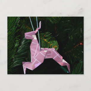 Origami Reindeer Weihnachtsdekoration Feiertagspostkarte