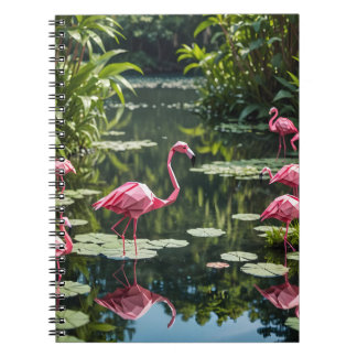 Origami Rosa Flamingo Zurück zur Schule Notizblock