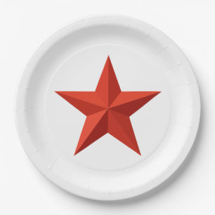 Origami roter Stern Pappteller