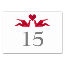 Origami-Rotkrane Hochzeitskrane für Tischnummern