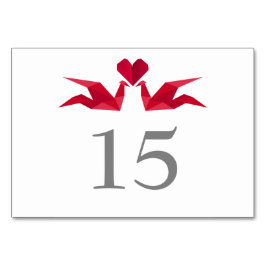 Origami-Rotkrane Hochzeitskrane für Tischnummern