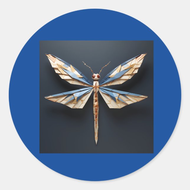 Origami Runder Aufkleber (Vorderseite)