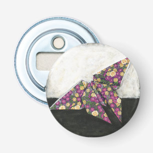 Origami Schmetterling auf Blumenpapier Flaschenöffner