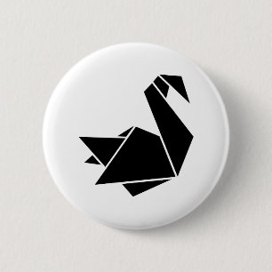 Origami Schwan Button