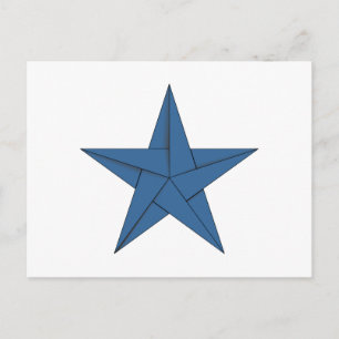 Origami Star - Blau Postkarte