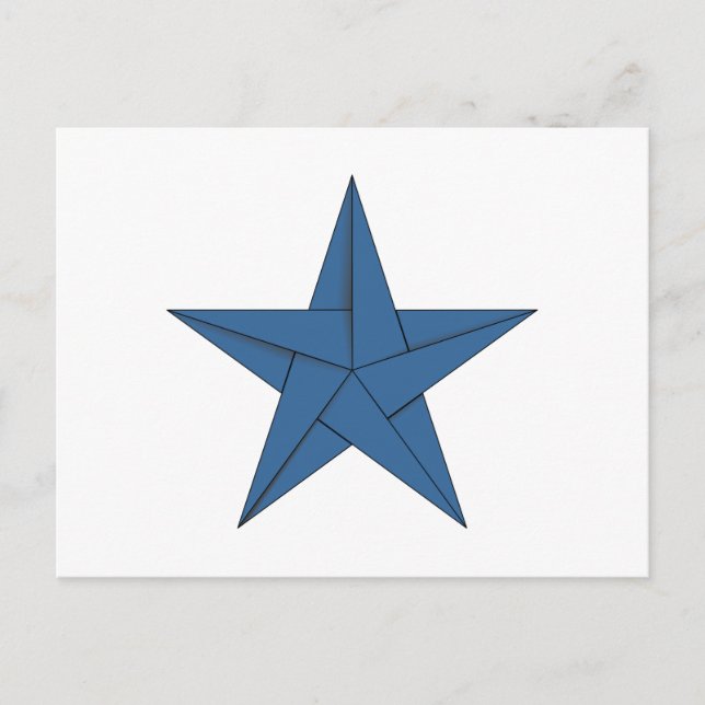 Origami Star - Blau Postkarte (Vorderseite)