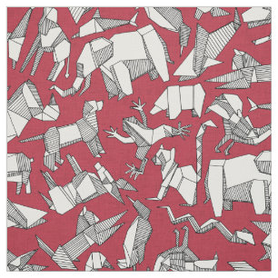 Origami-Tier Ditsy Rot Stoff