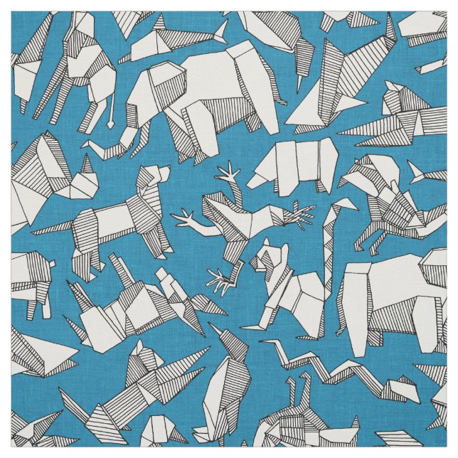 Origami-Tier Götzenblau Stoff (Muster)