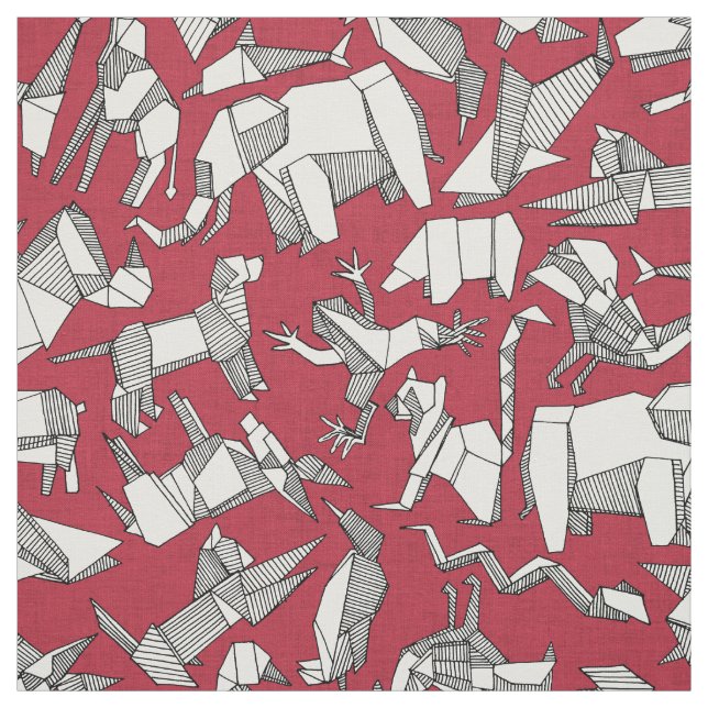 Origami-Tier Götzenrot Stoff (Muster)
