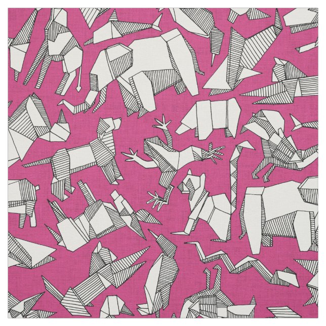 Origami-Tier-Grube rosa Stoff (Muster)