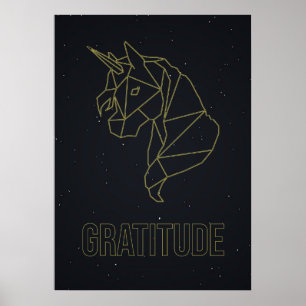 Origami unicorn Pferdebestätigungspposter. gratitu Poster