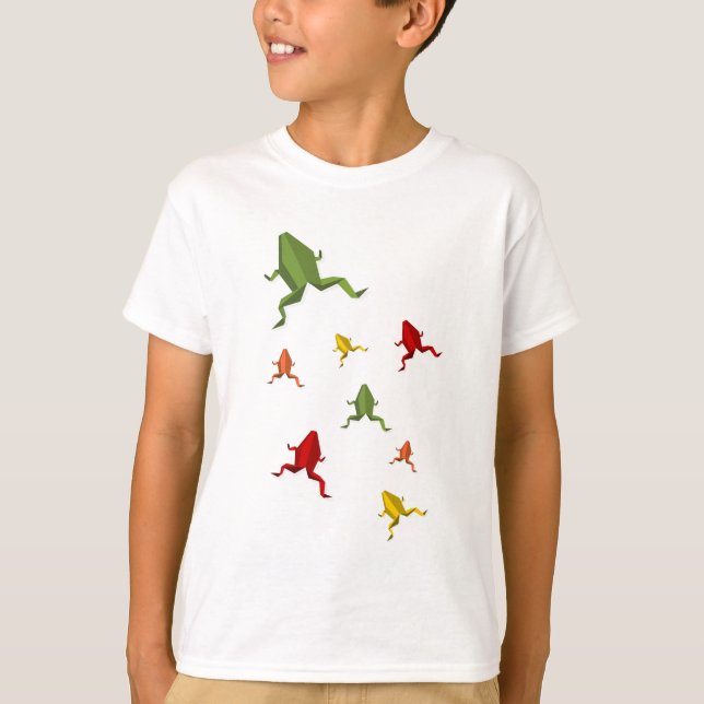 origami vibrierender Farbfrosch T-Shirt (Vorderseite)