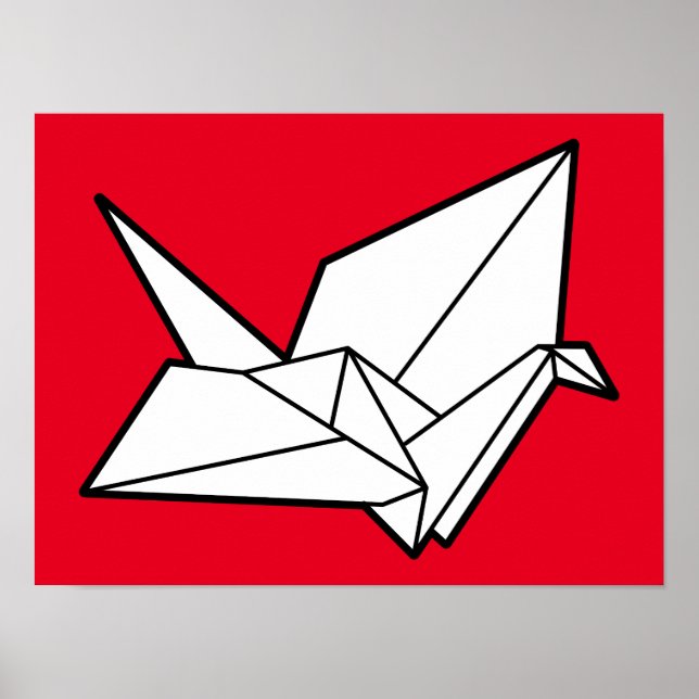 Origami-Vogel  16 x 12 Poster (Vorne)