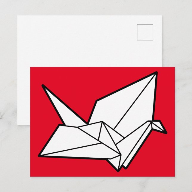 Origami-Vogel Postkarte (Vorne/Hinten)
