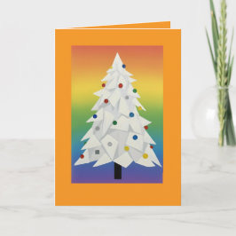 Origami-Weihnachtsbaum-Karte gefaltet Feiertagskarte