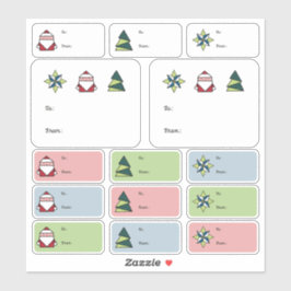 Origami Weihnachtsgeschenketiketten Aufkleber