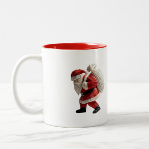 Origami-Weihnachtsmann mit Geschenken Tasse