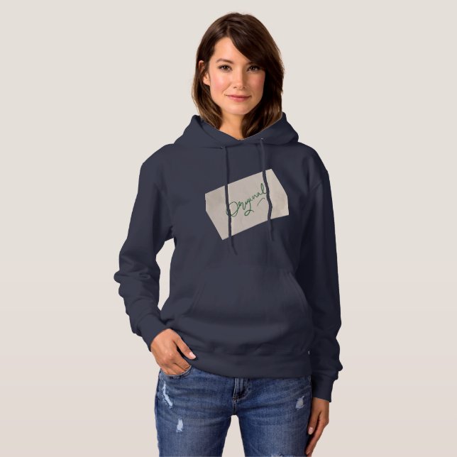 Original 1 Navy Blau Damen Pullover Hoodie (Vorne ganz)