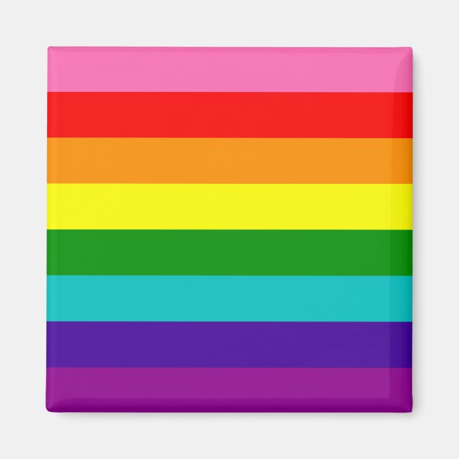 Original 8-Streifen LGBT-Gay Pride-Regenbogenflagg Magnet (Vorne)