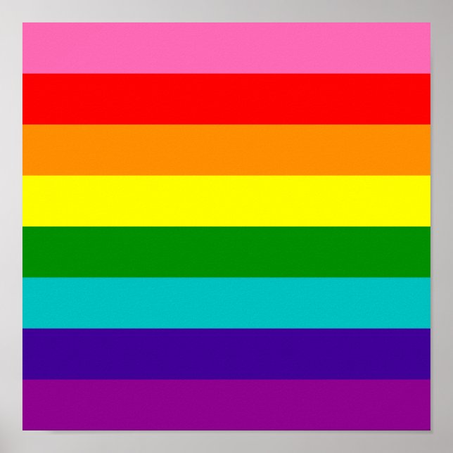 Original 8-Streifen LGBT-Gay Pride-Regenbogenflagg Poster (Vorne)