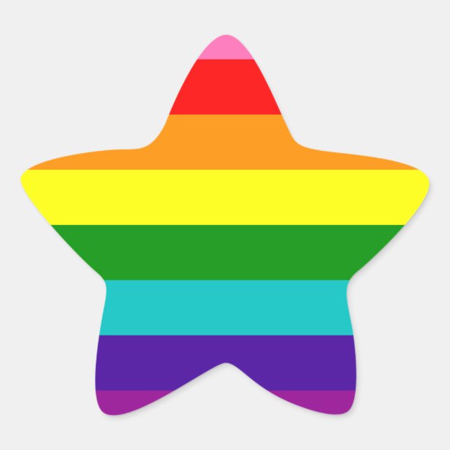Original 8-Streifen LGBT-Gay Pride-Regenbogenflagg Stern-Aufkleber (Vorderseite)