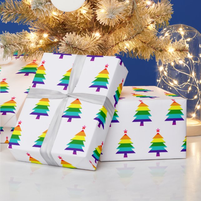 Original 8 Streifen Pride Flag LGBTQ Weihnachtsbau Geschenkpapier (Feiertage)