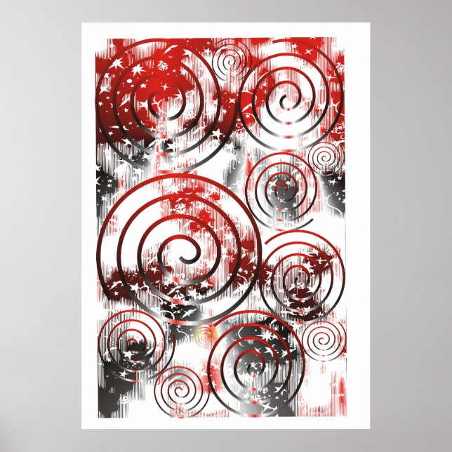Original Abstrakt Das obere Schwarz/Rot/Weiß-Poste Poster (Vorne)