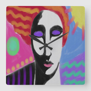 Original Abstrakte Art Round Clock Quadratische Wanduhr