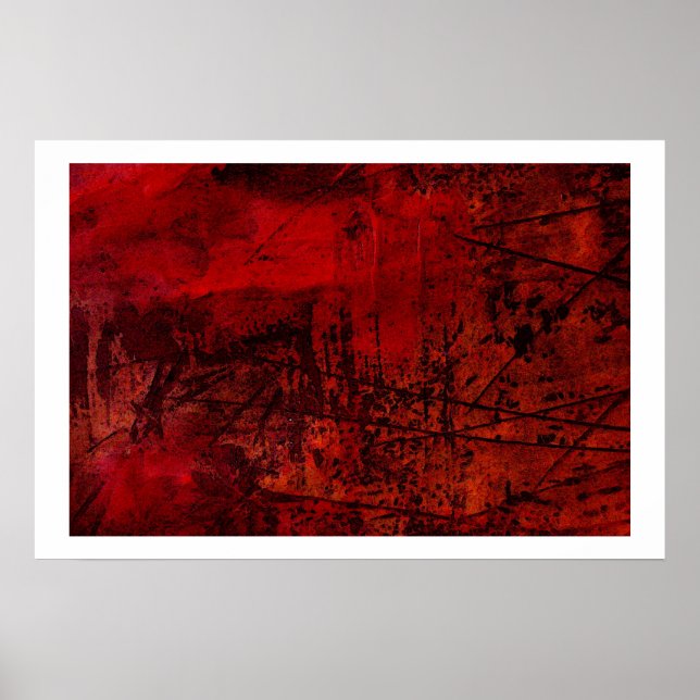 Original Abstrakte Canvas Print - Rote Abstrakte K Poster (Vorne)
